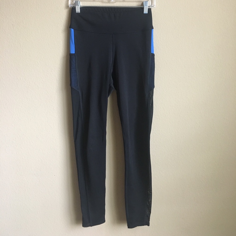 Black/mesh full length leggings